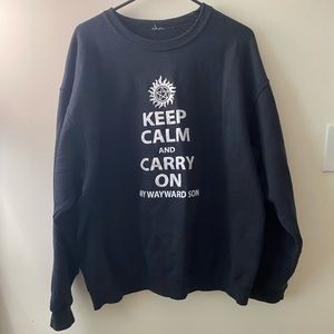 “Carry on my wayward son” crewneck sweatshirt, warm, no tag, size XL